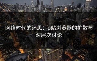 网络时代的迷思：p站浏览器的扩散与深层次讨论
