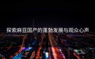 探索麻豆国产的蓬勃发展与观众心声