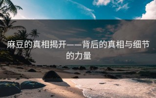 麻豆的真相揭开——背后的真相与细节的力量