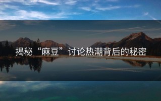 揭秘“麻豆”讨论热潮背后的秘密