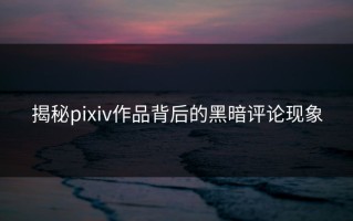 揭秘pixiv作品背后的黑暗评论现象