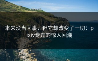 本来没当回事，但它却改变了一切：pixiv专题的惊人回潮